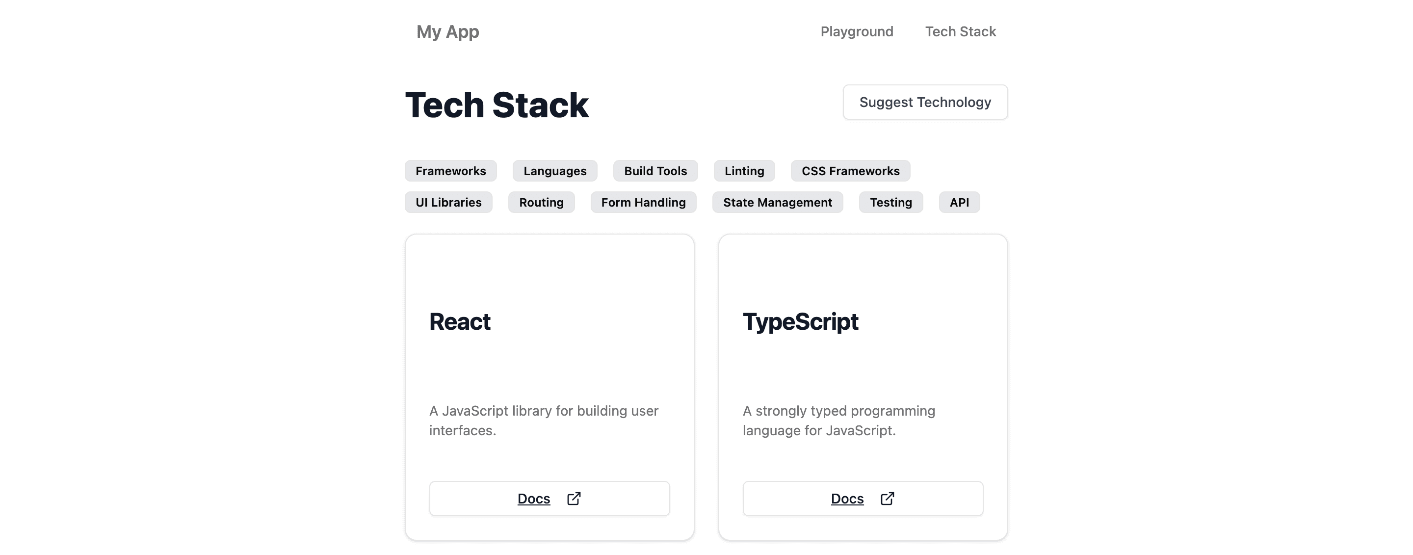 Screenshot of React Template Starter